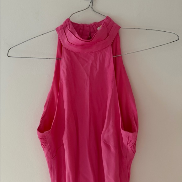 Meshki Clare Satin Drape Back Maxi Dress in Pink Size Medium - Picture 4 of 16